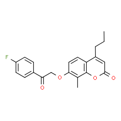 7-[2-(4-fluorophenyl)-2-oxoethoxy]-8-methyl-4-propylchromen-2-one结构式