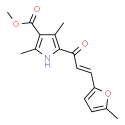 1H-Pyrrole-3-carboxylicacid,2,4-dimethyl-5-[3-(5-methyl-2-furanyl)-1-oxo-2-propenyl]-,methylester(9CI)结构式