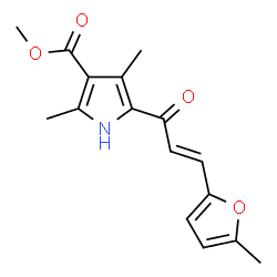 1H-Pyrrole-3-carboxylicacid,2,4-dimethyl-5-[3-(5-methyl-2-furanyl)-1-oxo-2-propenyl]-,methylester(9CI) structure