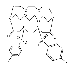 21,24-bis-(toluene-4-sulfonyl)-4,7,13,16-tetraoxa-1,10,21,24-tetraaza-bicyclo[8.8.8]hexacosane-19,26-dione结构式