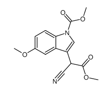 methyl 3-(1-cyano-2-methoxy-2-oxoethyl)-5-methoxy-1H-indole-1-carboxylate结构式