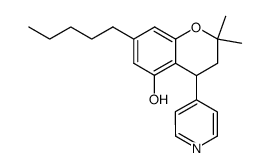 2,2-dimethyl-7-pentyl-4-pyridin-4-yl-chroman-5-ol结构式