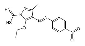 5-ethoxy-3-methyl-4-[(4-nitrophenyl)diazenyl]pyrazole-1-carbothioamide Structure