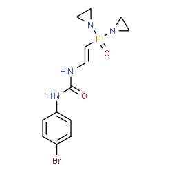 Bis(1-aziridinyl)[2-[3-(4-bromophenyl)ureido]vinyl]phosphine oxide结构式