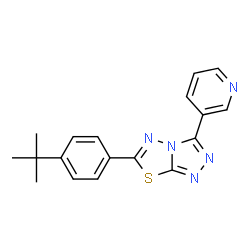 6-(4-tert-butylphenyl)-3-(pyridin-3-yl)[1,2,4]triazolo[3,4-b][1,3,4]thiadiazole structure