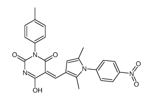 (5Z)-5-[[2,5-dimethyl-1-(4-nitrophenyl)pyrrol-3-yl]methylidene]-1-(4-methylphenyl)-1,3-diazinane-2,4,6-trione Structure