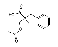 2-acetoxymethyl-2-methyl-3-phenylpropanoic acid Structure