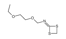 N-(2-ethoxyethoxymethyl)-1,3-dithietan-2-imine结构式