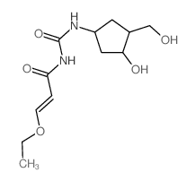 3-ethoxy-N-[[3-hydroxy-4-(hydroxymethyl)cyclopentyl]carbamoyl]prop-2-enamide结构式