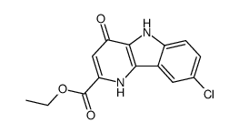 8-chloro-4-oxo-4,5-dihydro-1H-pyrido[3,2-b]indole-2-carboxylic acid ethyl ester结构式