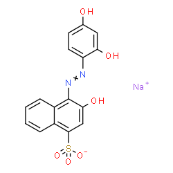 4-(2,4-Dihydroxyphenylazo)-3-hydroxy-1-naphthalenesulfonic acid sodium salt Structure