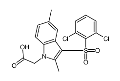 2-[3-(2,6-dichlorophenyl)sulfonyl-2,5-dimethylindol-1-yl]acetic acid Structure