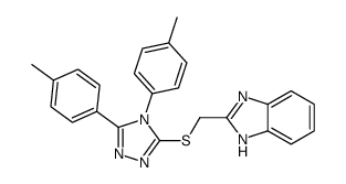 2-[[4,5-bis(4-methylphenyl)-1,2,4-triazol-3-yl]sulfanylmethyl]-1H-benzimidazole结构式