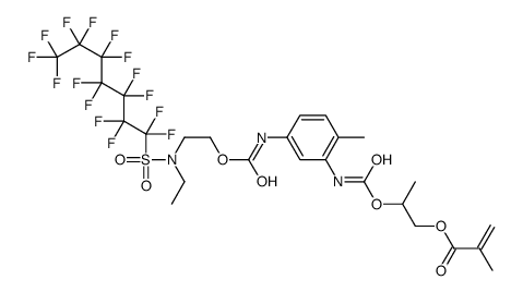 2-[[[[5-[[[2-[ethyl[(pentadecafluoroheptyl)sulphonyl]amino]ethoxy]carbonyl]amino]-2-methylphenyl]amino]carbonyl]oxy]propyl methacrylate结构式