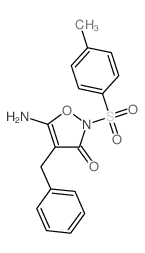 3(2H)-Isoxazolone, 5-amino-2-[(4-methylphenyl)sulfonyl]-4-(phenylmethyl)-结构式