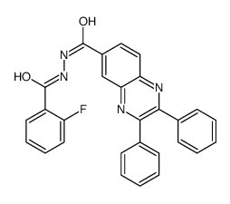 N'-(2-fluorobenzoyl)-2,3-diphenylquinoxaline-6-carbohydrazide结构式