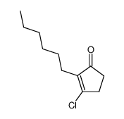 3-chloro-2-hexylcyclopent-2-en-1-one结构式