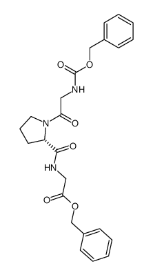 N-[N-(N-benzyloxycarbonyl-glycyl)-L-prolyl]-glycine benzyl ester Structure