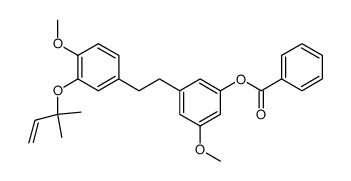 3-methoxy-5-(4-methoxy-3-((2-methylbut-3-en-2-yl)oxy)phenethyl)phenyl benzoate结构式