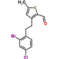 3-[2-(2-Bromo-4-chlorophenyl)ethyl]-5-methyl-2-thiophenecarbaldehyde结构式