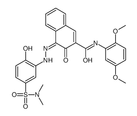 N-(2,5-dimethoxyphenyl)-4-[[5-[(dimethylamino)sulphonyl]-2-hydroxyphenyl]azo]-3-hydroxynaphthalene-2-carboxamide结构式