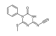 N-(4-(methylthio)-6-oxo-5-phenyl-5,6-dihydro-1,3,5-triazin-2(1H)-ylidene)cyanamide Structure