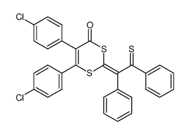 (Z)-5,6-bis(4-chlorophenyl)-2-(1,2-diphenyl-2-thioxoethylidene)-4H-1,3-dithiin-4-one Structure