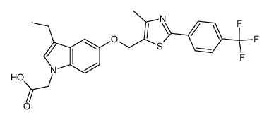 {3-ethyl-5-[4-methyl-2-(4-trifluoromethyl-phenyl)-thiazol-5-ylmethoxy]-indol-1-yl}-acetic acid Structure