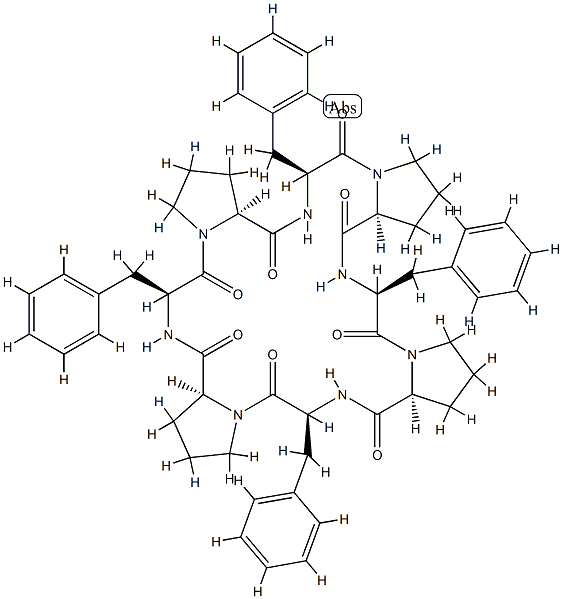 cyclo(phenylalanyl-prolyl)4结构式