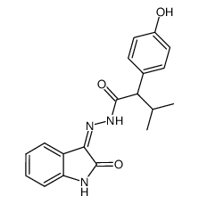 2-(4-hydroxy-phenyl)-3-methyl-butyric acid [(3Z)-2-oxo-1,2-dihydro-indol-3-ylidene]-hydrazide结构式