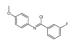 3-fluoro-N-(4-methoxyphenyl)benzenecarboximidoyl chloride Structure