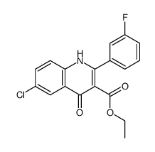 ethyl 3'-fluoro-6-chloro-2-phenyl-4-quinolone-3-carboxylate结构式