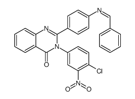 2-[4-(benzylideneamino)phenyl]-3-(4-chloro-3-nitrophenyl)quinazolin-4-one结构式