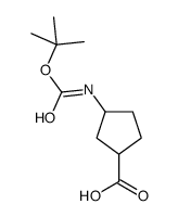 3-((tert-Butoxycarbonyl)amino)cyclopentanecarboxylic acid structure