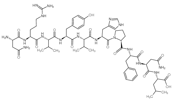 ASN-ARG-VAL-TYR-VAL-HIS-PRO-PHE-ASN-LEU结构式