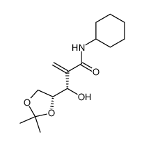 3S,4R,N-cyclohexyl-2-methylene-3,4,5-trihydroxypentanamide 4,5-acetonide Structure