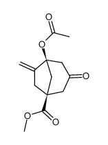(1S,5R)-5-Acetoxy-6-methylene-3-oxo-bicyclo[3.2.1]octane-1-carboxylic acid methyl ester Structure