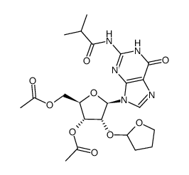 3,'5'-O-diacetyl-2'-O-tetrahydrofuranyl-N-isobutyrylguanosine结构式