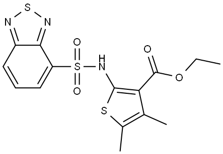 3-Thiophenecarboxylic acid, 2-[(2,1,3-benzothiadiazol-4-ylsulfonyl)amino]-4,5-dimethyl-, ethyl ester structure