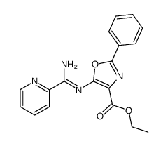 2-Phenyl-5-[(pyridine-2-carboximidoyl)-amino]-oxazole-4-carboxylic acid ethyl ester Structure