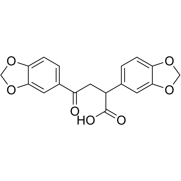 2,4-dibenzo[1,3]dioxol-5-yl-4-oxo-butanoic acid structure