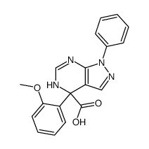 4,5-dihydro-4-(2-methoxyphenyl)-1-phenyl-1H-pyrazolo(3.4-d)pyrimidine-4-carboxylic acid Structure