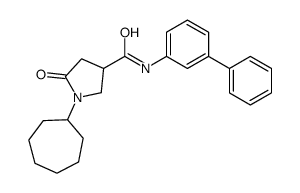 1-cycloheptyl-5-oxo-N-(3-phenylphenyl)pyrrolidine-3-carboxamide结构式
