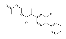 Acetoxymethyl 2-(2-fluoro-4-biphenylyl)propionate结构式