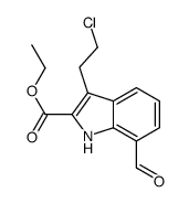 ethyl 3-(2-chloroethyl)-7-formyl-1H-indole-2-carboxylate结构式