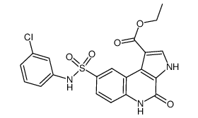 8-(3-chlorophenylsulfamoyl)-4-oxo-4,5-dihydro-3H-pyrrolo[2,3-c]quinoline-1-ethyl carboxylate Structure