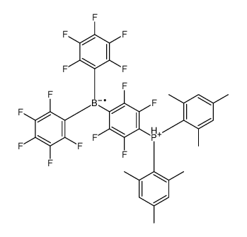 氢[4-[双(2,4,6-三甲基苯基)膦基]-2,3,5,6-四氟苯基]氢双(2,3,4,5,6-五氟苯基)硼酸酯结构式