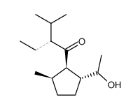 (1R,2R,3R)-1-(1ξ-Hydroxy-ethyl)-2-(2-ethyl-3-methyl-butyryl)-3-methyl-cyclopentan结构式