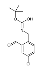 tert-butyl N-[(4-chloro-2-formylphenyl)methyl]carbamate结构式