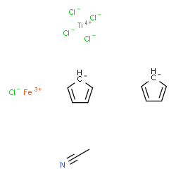 bis(cyclopentadienyl)acetonitrilechlorotitanium (IV) tetrachloroferrate (III)结构式
